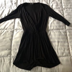 Black Deep V-Neck Romper